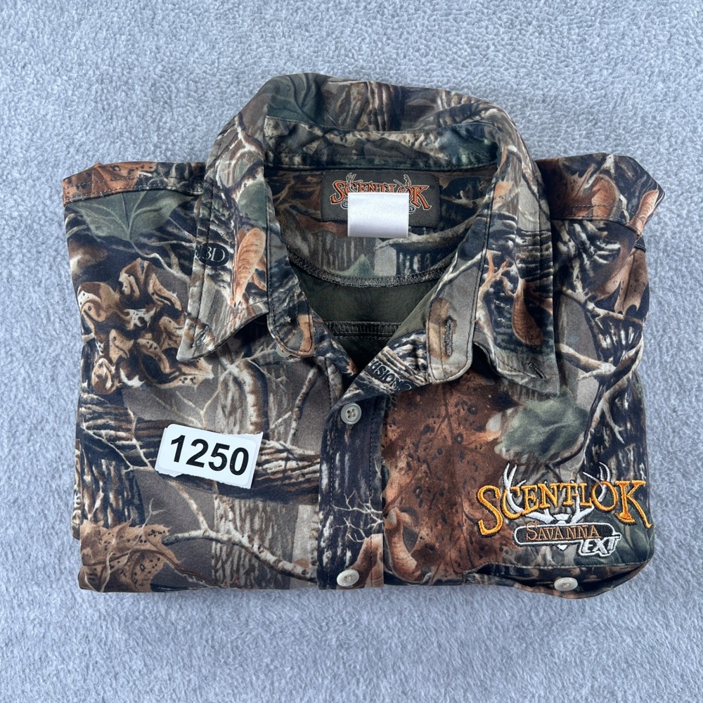 Camo Hunting Shirt ScentLok Savanna EXT Mens XL Seclusion 3D Odor Eliminating